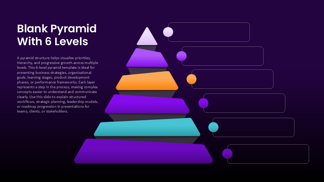 Blank Pyramid With 6 Levels PPT Template