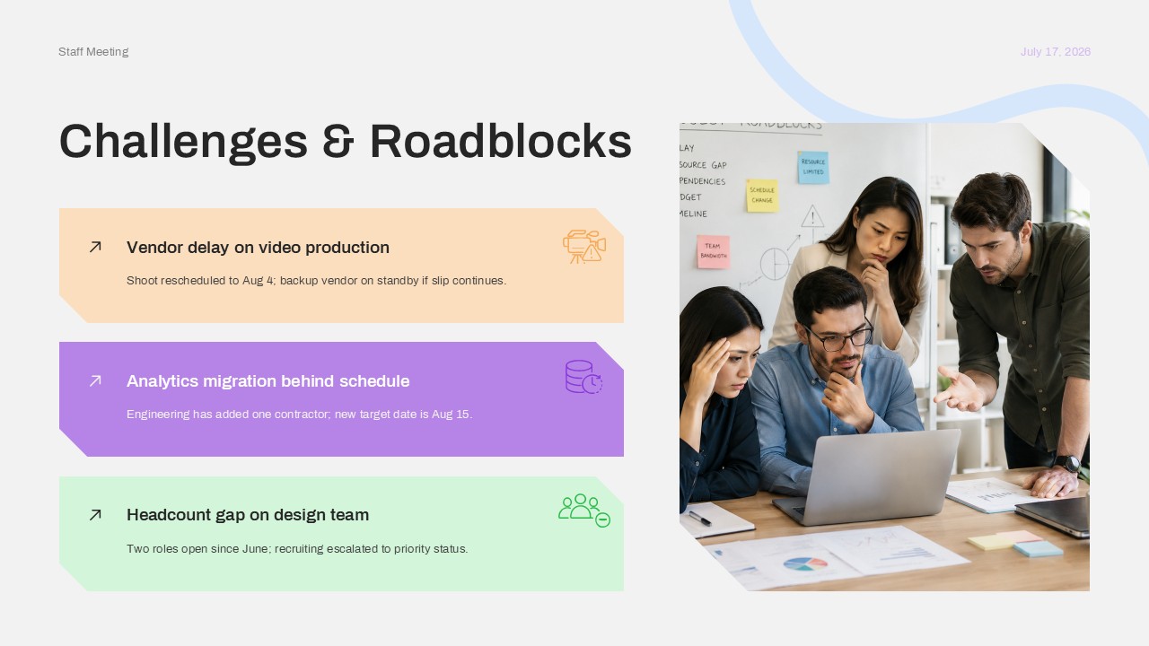 Challenges And Roadblocks Google Slide