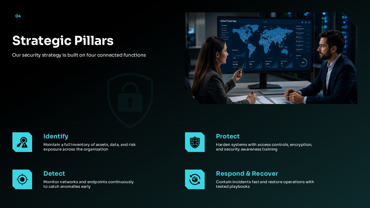 Cybersecurity Strategic Pillars Presentation Slide
