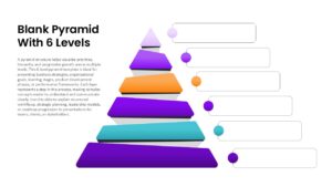Editable Blank Pyramid 6 Step Hierarchy Presentation Slide