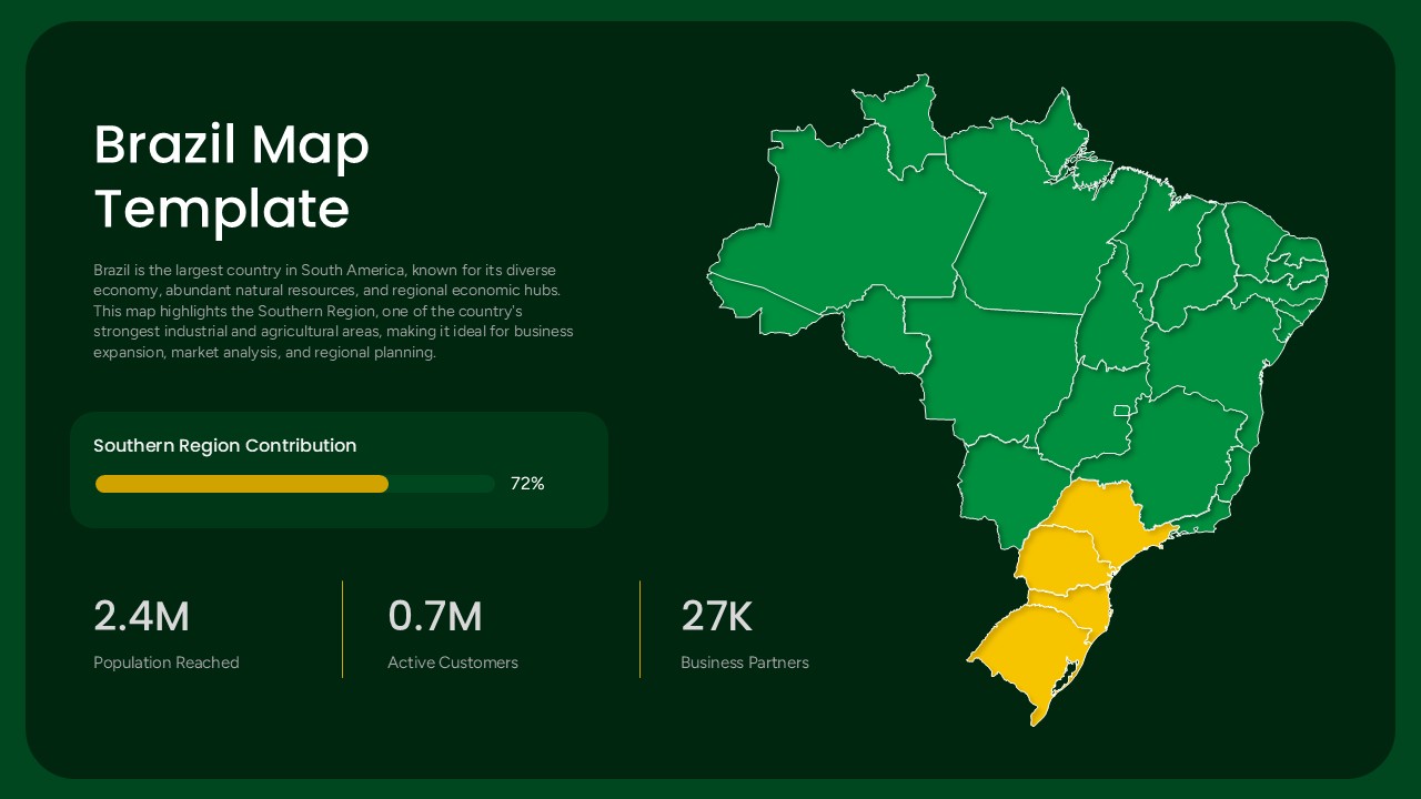Editable Brazil Map Template