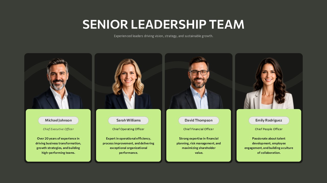 Manager Level Team Introduction Corporate Presentation Slide for PPT & Google Slides