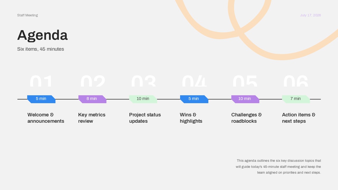 Staff Meeting Agenda PowerPoint Template