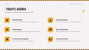 Work Safety Presentation Agenda Slide for PPT