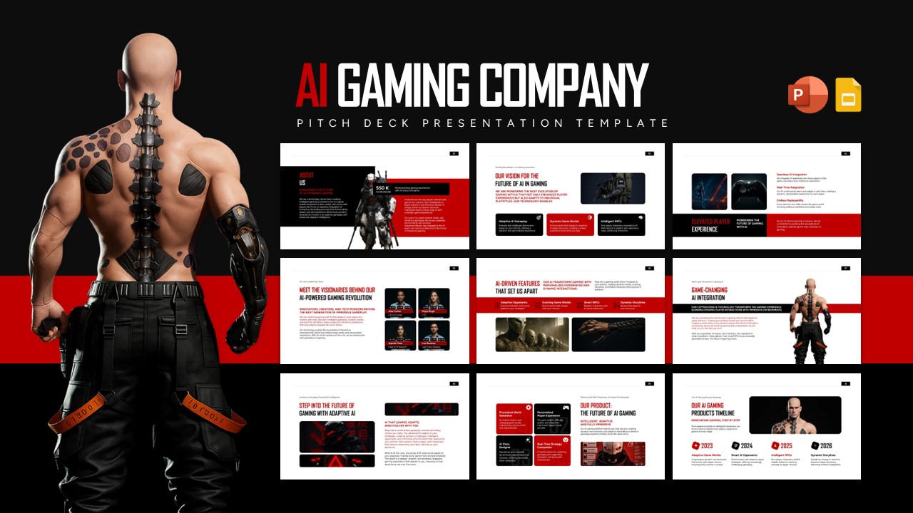 ai gaming company pitch deck template