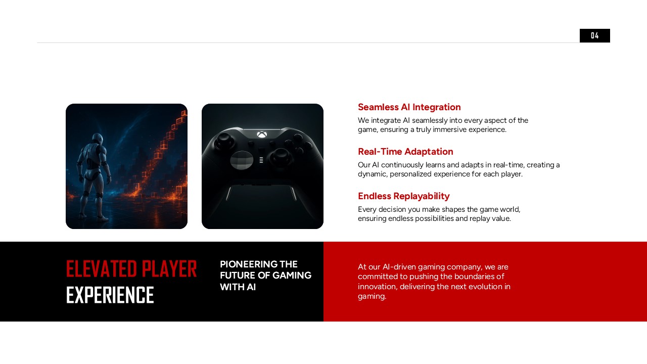 ai gaming company presentation for PowerPoint