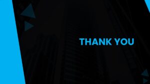 corporate blue thankyou slide for professional presentations