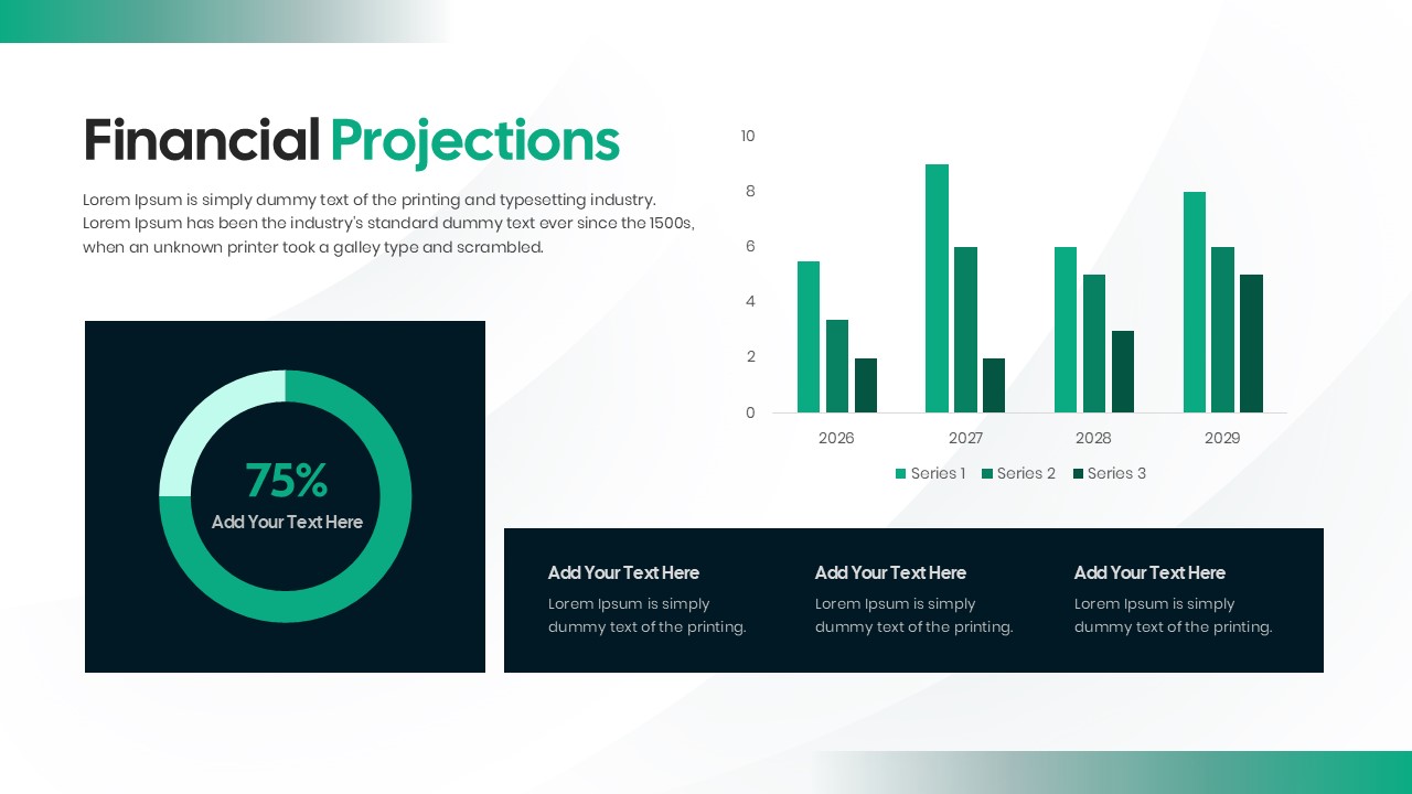 financial projection graph dashboard powerpoint slide