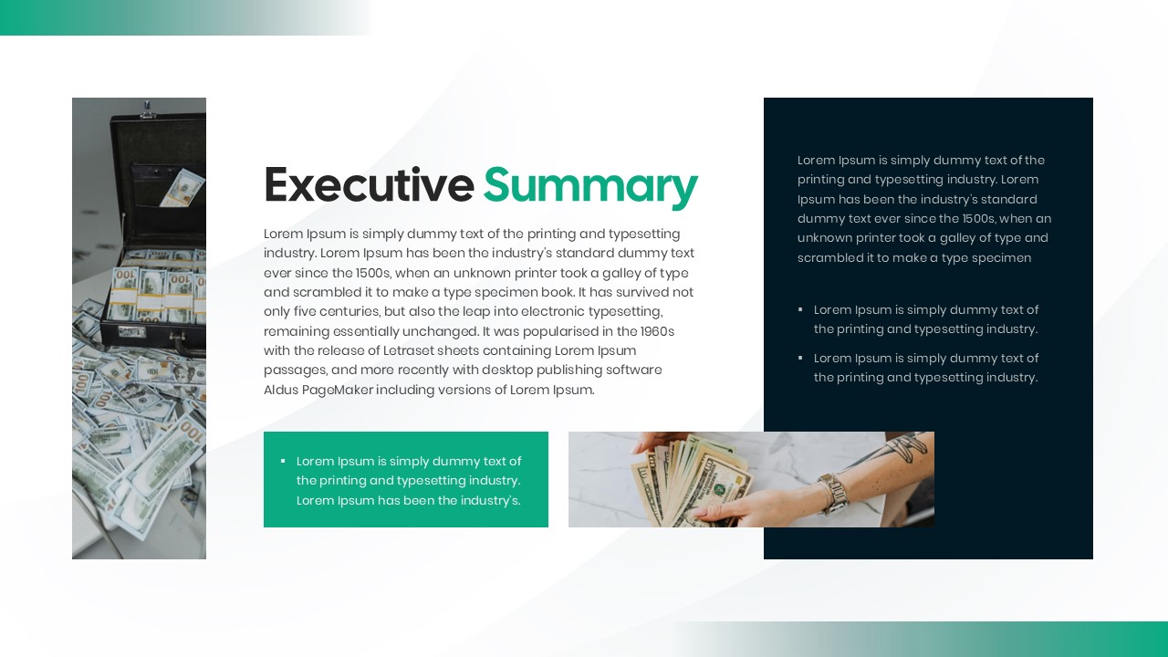 investment proposal presentation executive summary slide