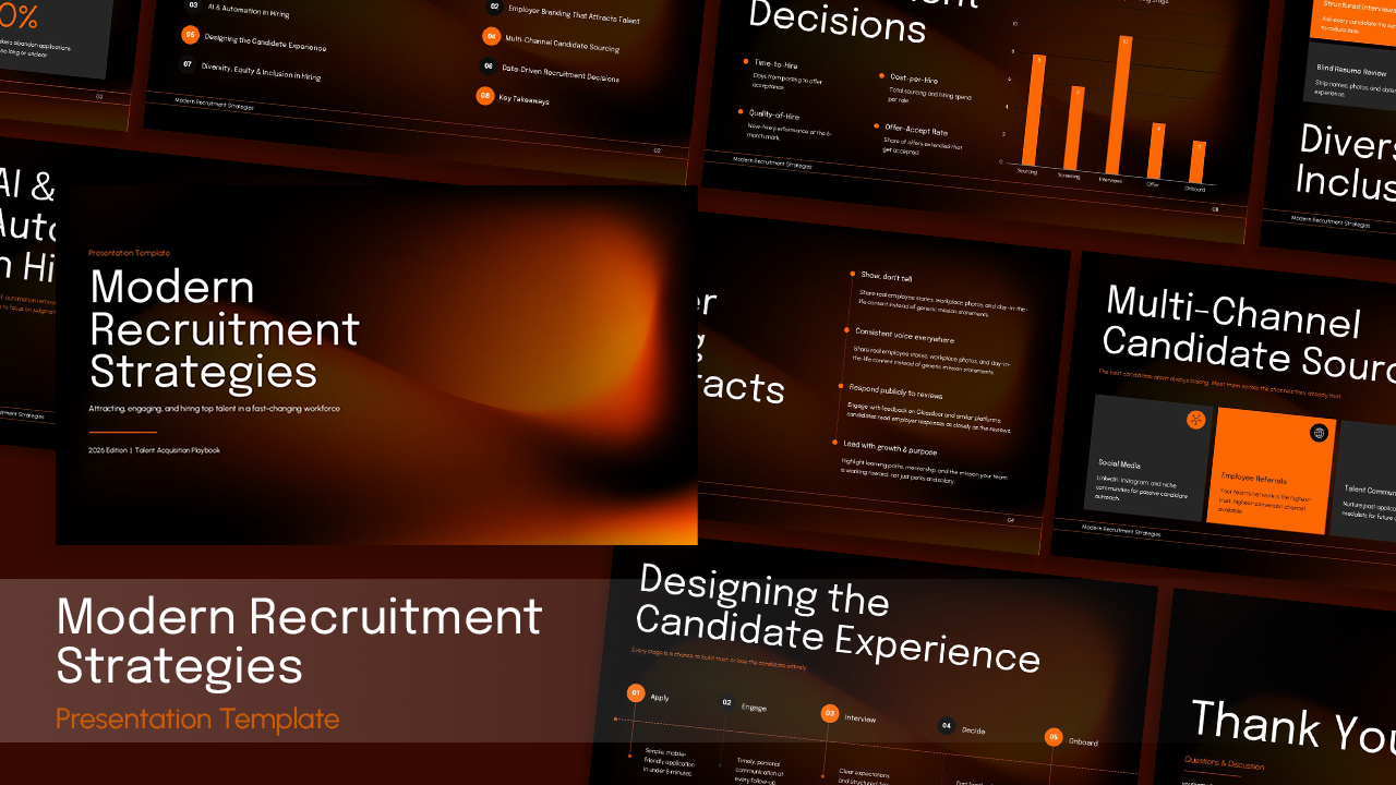 modern recruitment strategies HR presentation template