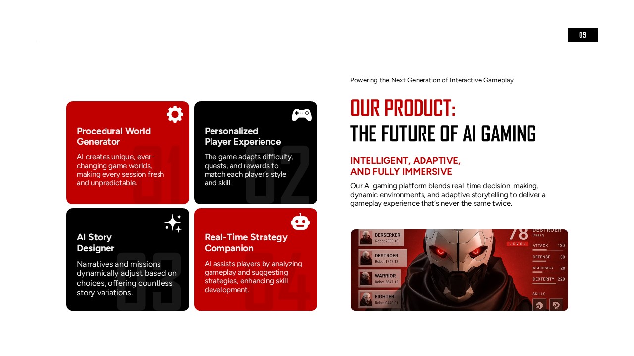 next generation interactive game play presentation slide