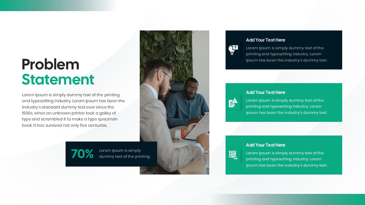 problem statement investment presentation slide