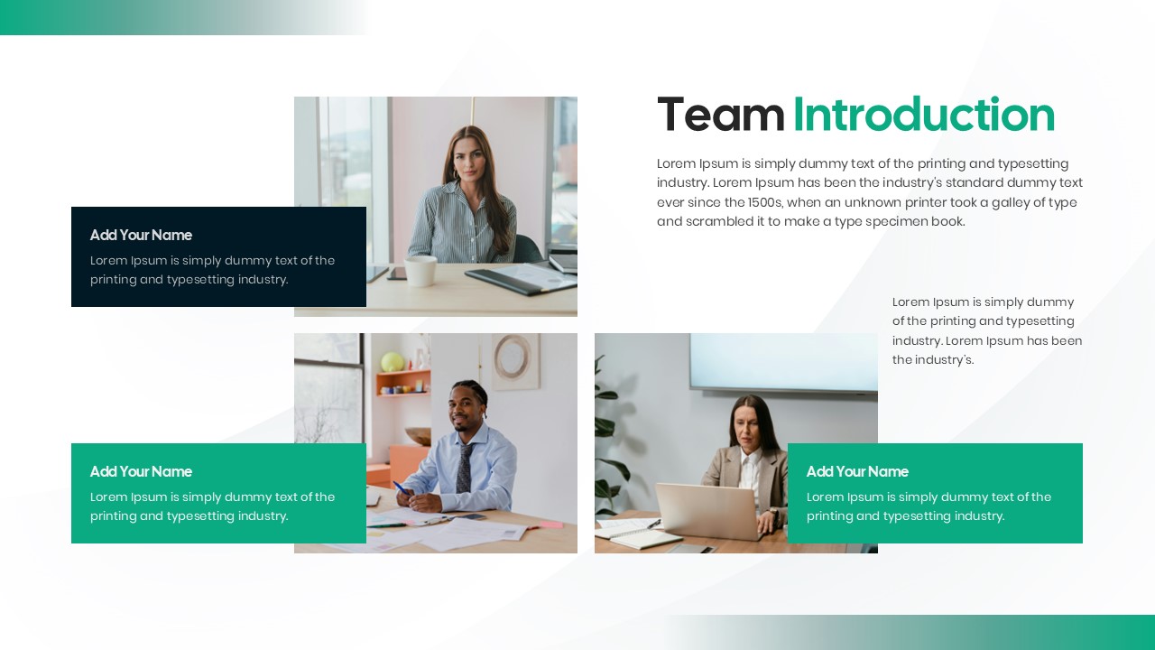 team introduction slide