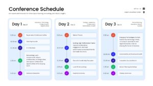 3 day conference agenda template for ppt presentations