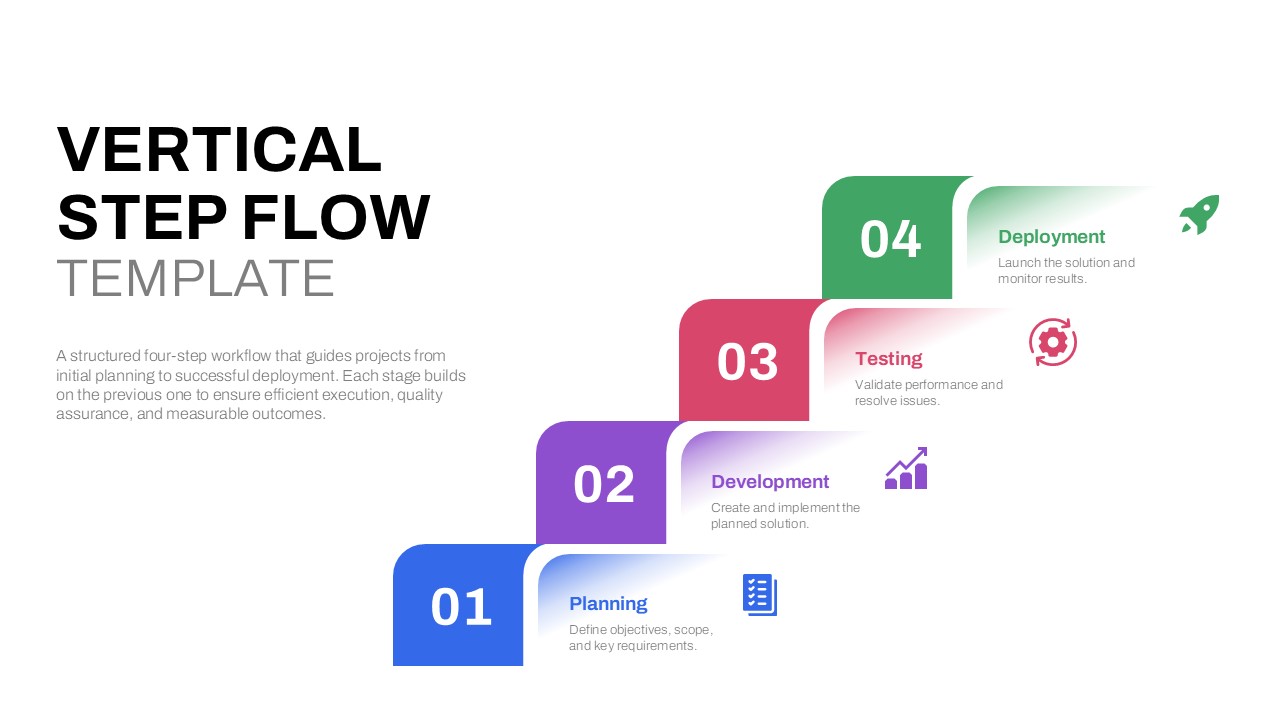 4 step vertical growth presentation template