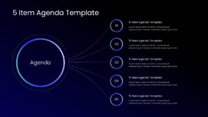 5 item agenda ppt template