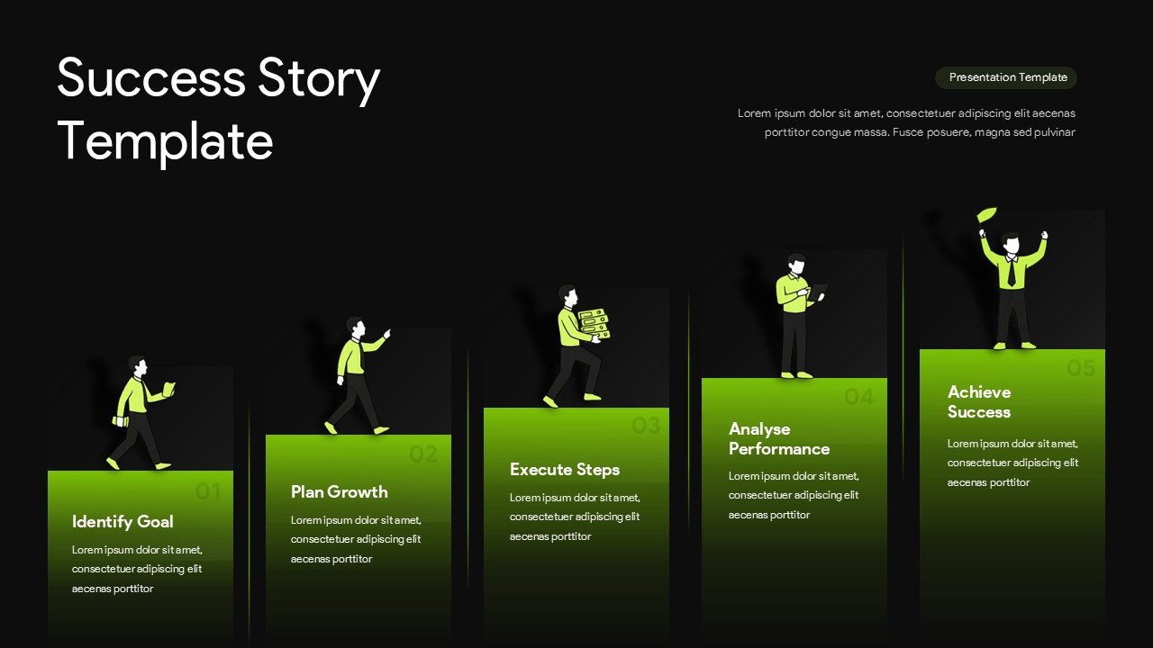 5 step success story presentation slide