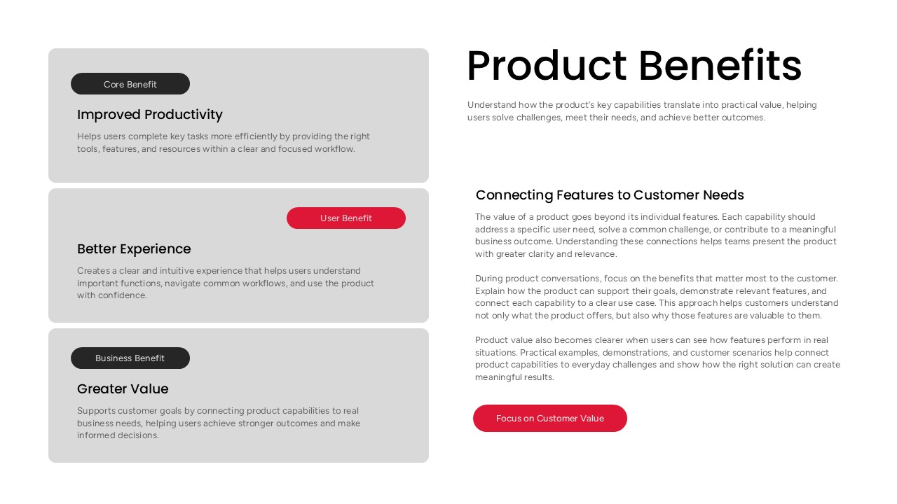 Product Benefits Showcase Presentation Template