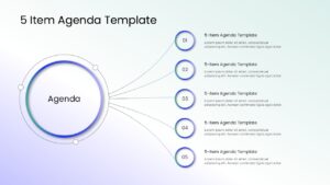 five item agenda ppt presentation slide