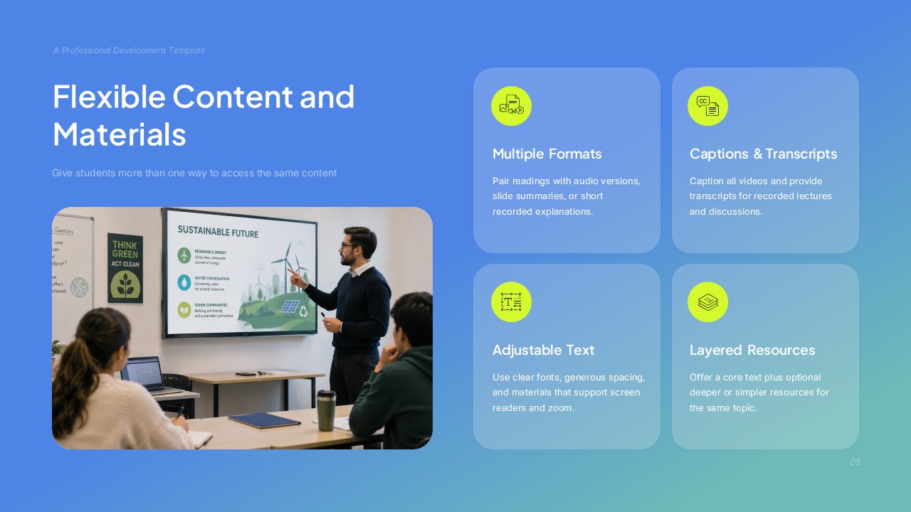 flexible content inclusive teaching educational slide