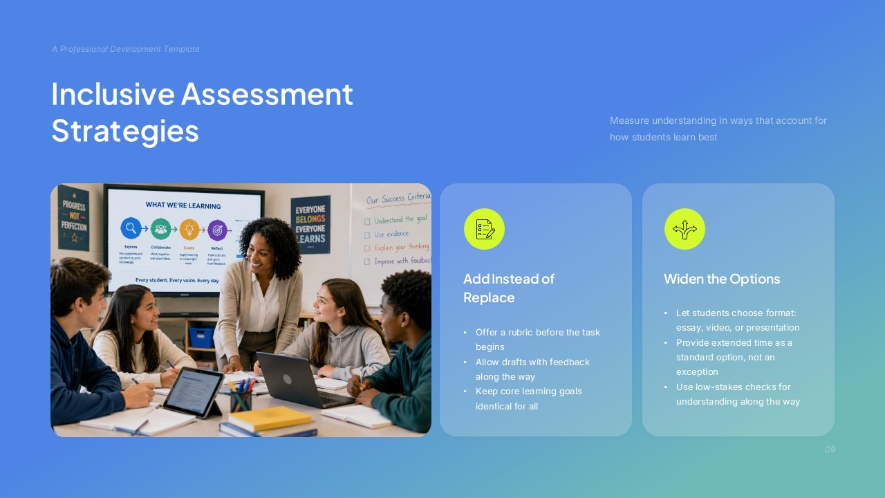 inclusive assessment strategies ppt slide