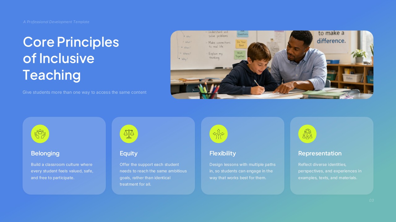 inclusive teaching core principles template