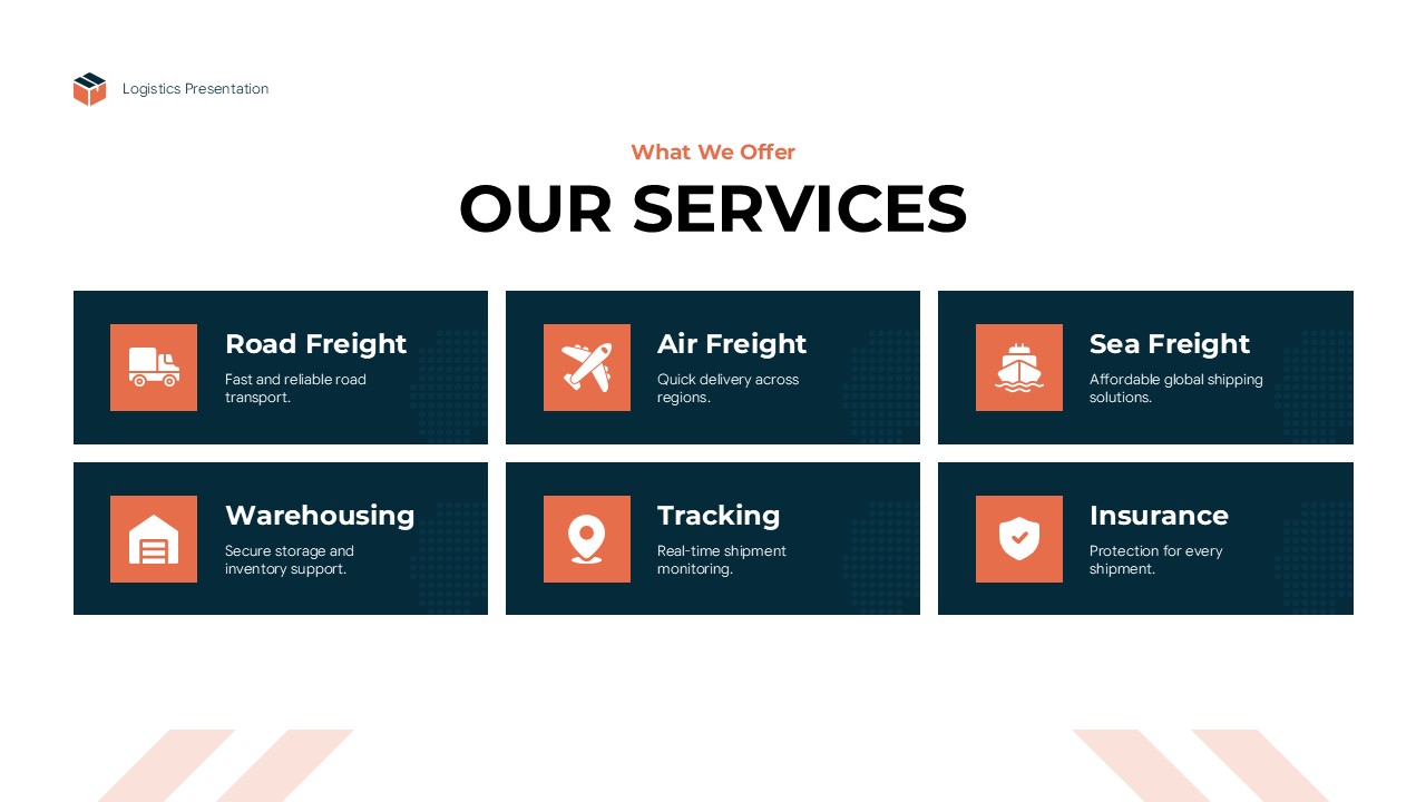 logistics company our company slide template