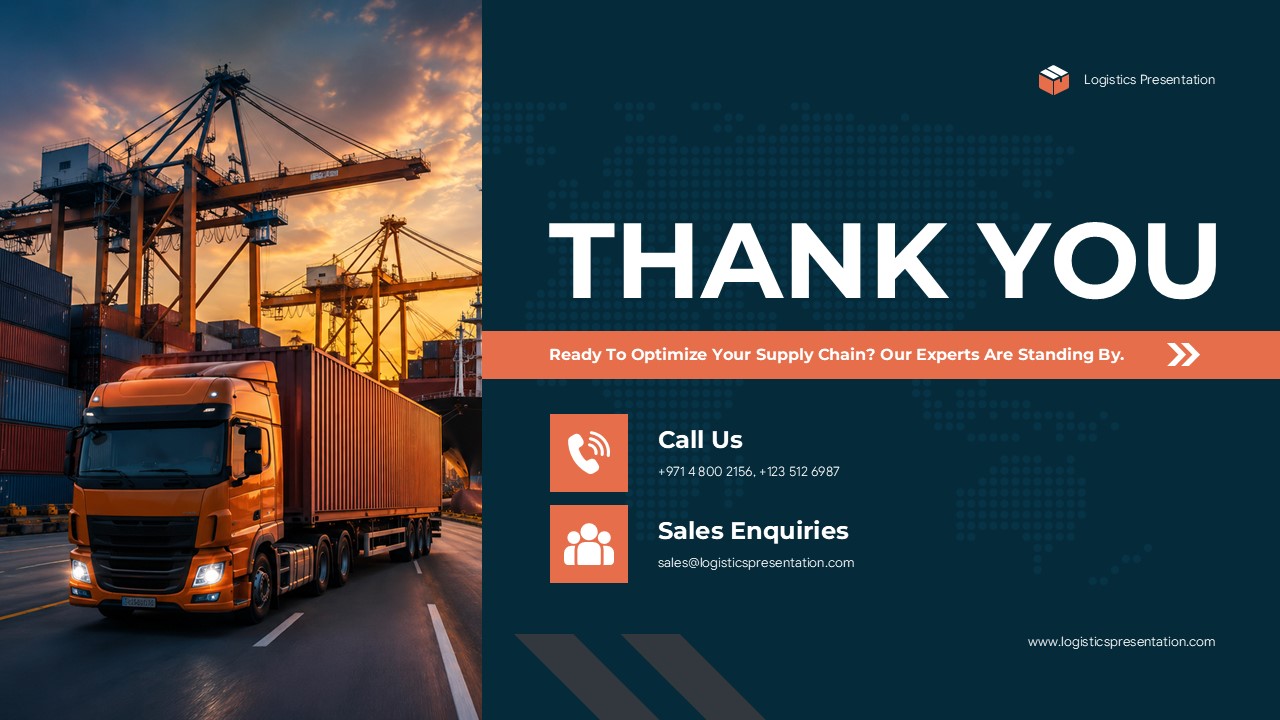 logistics company profile thank you slide