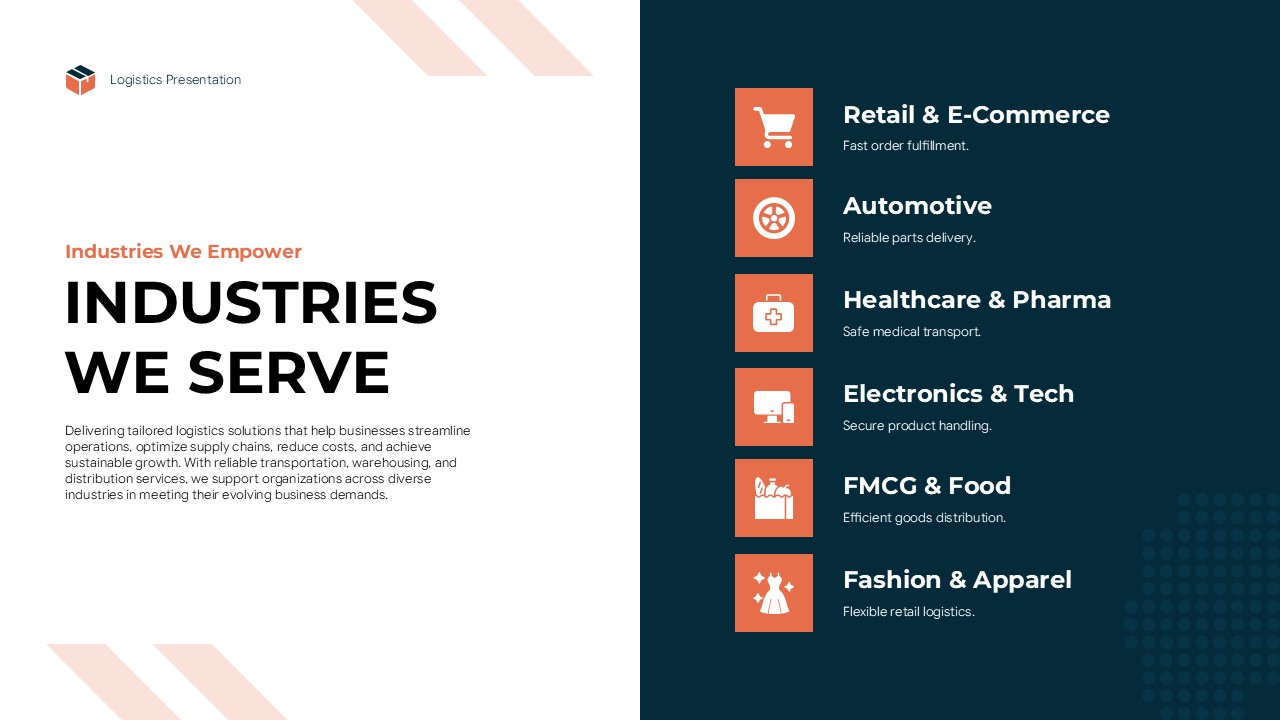 logistics presentation industries slide