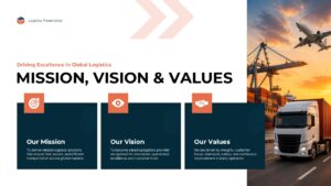 logistics presentation mission vision values slide