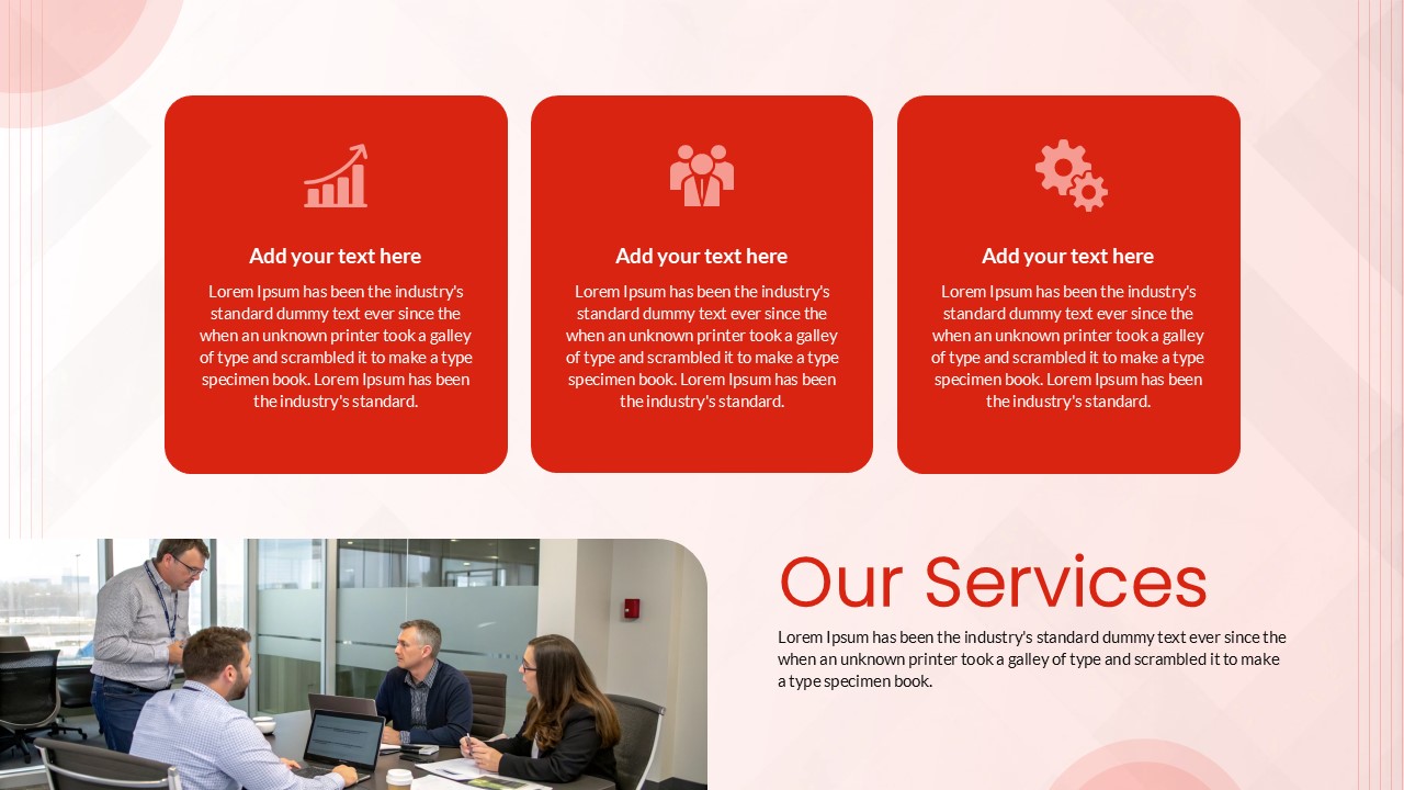 management consulting presentation our services slide