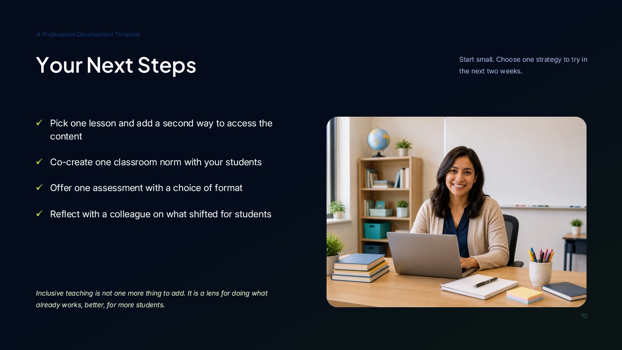 next steps in education slide