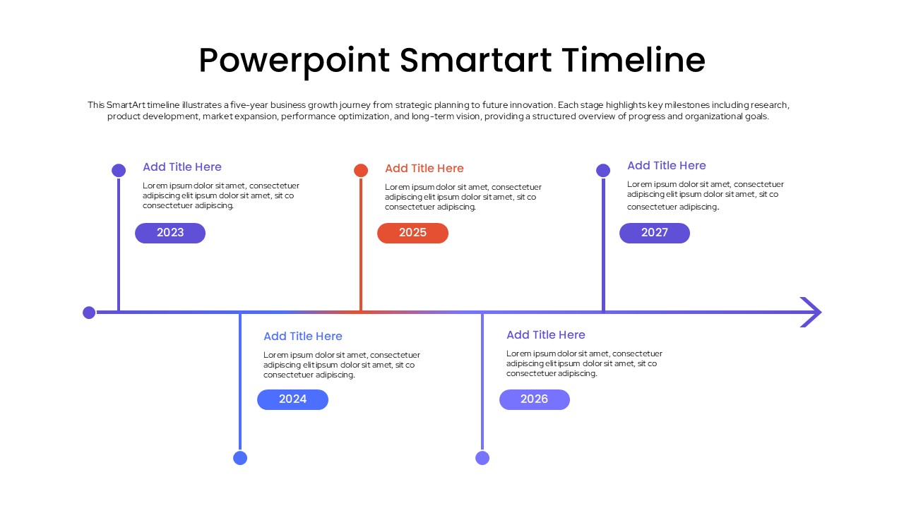 editable PowerPoint SmartArt timeline template
