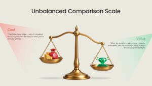 unbalanced weigh scale comparison ppt slide