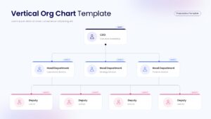 vertical organizational chart hierarchical ppt slide template