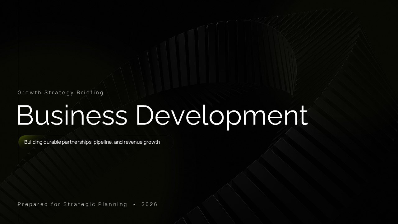 Business development PPT overview slide