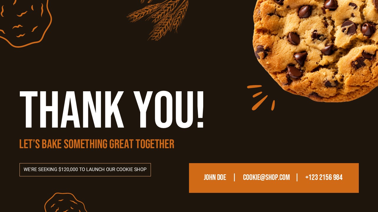 cookie shop business plan thank you template
