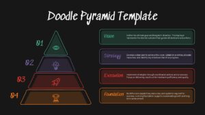 Doodle pyramid diagram ppt slide template