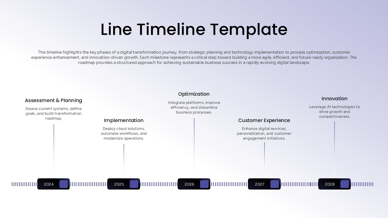 Line timeline template ppt