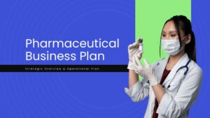 Pharmaceutical Business Plan PPT overview showing the presentation sections and pharmaceutical business strategy topics.